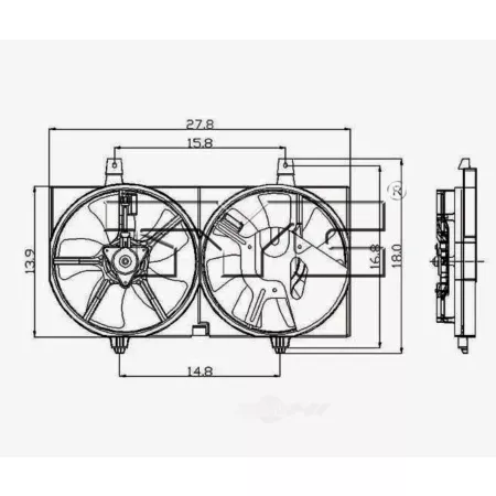 TYC Dual Condenser Radiator and Fan Assembly FQPX-TYC-620730 Engine Performance