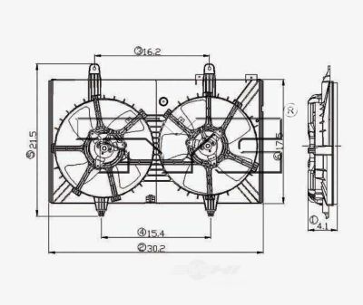 TYC Dual Radiator and Condenser Fan Assembly, FQPX-TYC-620760