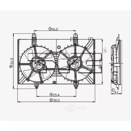 TYC Dual Radiator and Condenser Fan Assembly FQPX-TYC-620760 Engine Performance