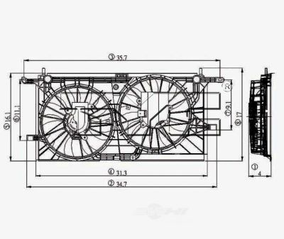 TYC Dual Radiator and Condenser Fan Assembly, FQPX-TYC-620770