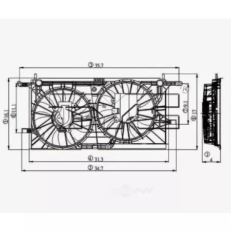 TYC Dual Radiator and Condenser Fan Combo FQPX-TYC-620770 Engine Performance