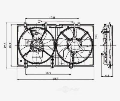 TYC Dual Radiator and Condenser Fan Assembly, FQPX-TYC-620930