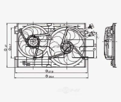 TYC Dual Radiator and Condenser Fan Assembly, FQPX-TYC-620990