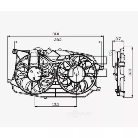 TYC Dual Radiator and Condenser Fan Assembly FQPX-TYC-621280 Engine Performance