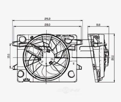 TYC Dual Radiator and Condenser Fan Assembly, FQPX-TYC-621290