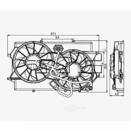 TYC Dual Radiator and Condenser Fan Assembly FQPX-TYC-621310 Engine Performance