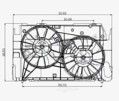 TYC Dual Radiator and Condenser Fan Assembly, FQPX-TYC-621320