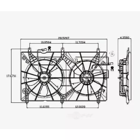 TYC Dual Radiator and Condenser Fan Assembly FQPX-TYC-621580 Engine Performance