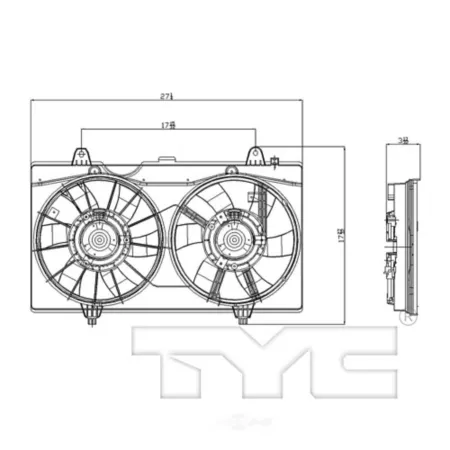 TYC Dual Radiator and Condenser Fan Assembly FQPX-TYC-621770 Engine Performance