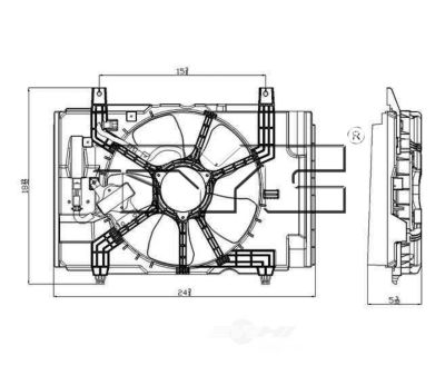 TYC Dual Radiator and Condenser Fan Assembly, FQPX-TYC-621780