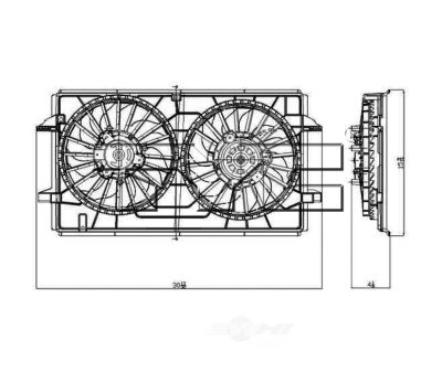 TYC Dual Radiator and Condenser Fan Assembly, FQPX-TYC-621790