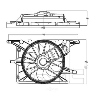 TYC Dual Radiator and Condenser Fan Assembly, FQPX-TYC-621830