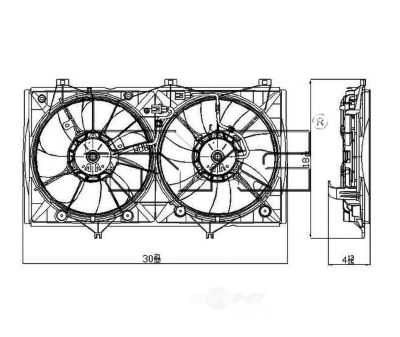 TYC Dual Radiator and Condenser Fan Assembly, FQPX-TYC-621900