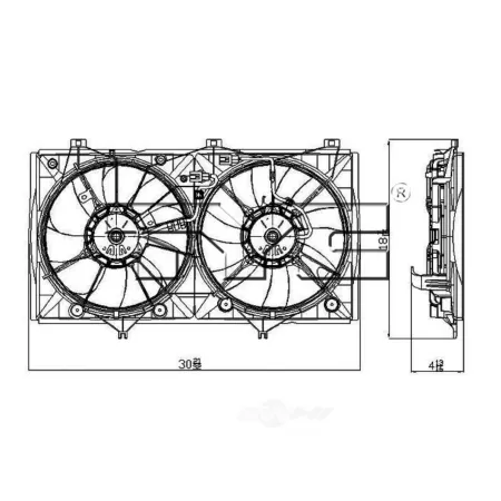 TYC Dual Radiator and Condenser Fan Assembly FQPX-TYC-621900 Engine Performance