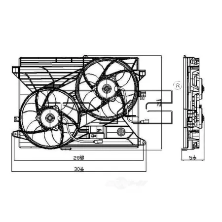 TYC Dual Radiator and Condenser Fan Assembly FQPX-TYC-621910 Engine Performance