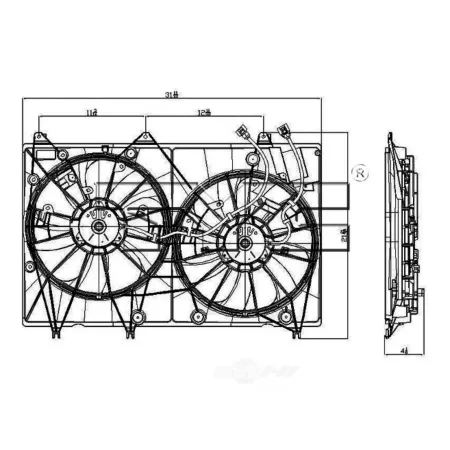 TYC Dual Radiator and Condenser Fan Assembly FQPX-TYC-622000 Engine Performance