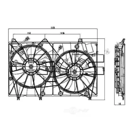 TYC Dual Radiator and Condenser Fan Combo FQPX-TYC-622020 Engine Performance