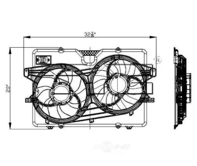 TYC Dual Radiator and Condenser Fan Assembly, FQPX-TYC-622120