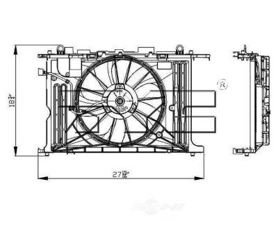 TYC Dual Radiator and Condenser Fan Assembly, FQPX-TYC-622130