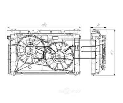 TYC Dual Radiator and Condenser Fan Assembly, FQPX-TYC-622310