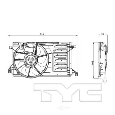 TYC Dual Radiator and Condenser Fan Assembly, FQPX-TYC-622400