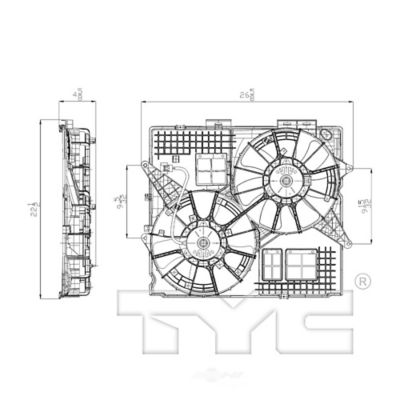 TYC Dual Radiator and Condenser Fan Assembly, FQPX-TYC-622530