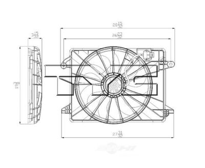 TYC Dual Radiator and Condenser Fan Assembly, FQPX-TYC-622550