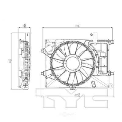 TYC Dual Radiator and Condenser Fan Assembly, FQPX-TYC-622580