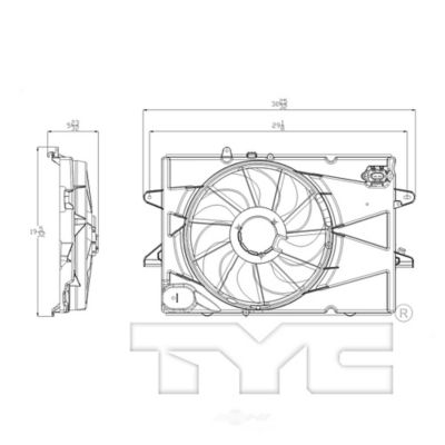 TYC Dual Radiator and Condenser Fan Assembly, FQPX-TYC-622720