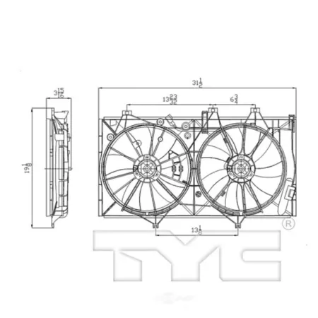 TYC Dual Radiator and Condenser Fan Assembly FQPX-TYC-622760 Engine Performance