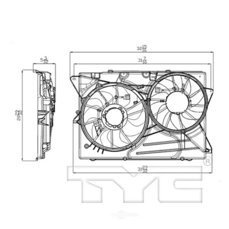 TYC Dual Radiator and Condenser Fan Assembly FQPX-TYC-622780 Engine Performance