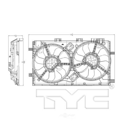 TYC Dual Radiator and Condenser Fan Assembly, FQPX-TYC-622860