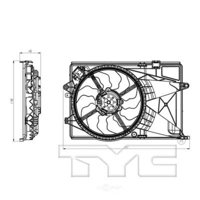 TYC Dual Radiator and Condenser Fan Assembly, FQPX-TYC-622900