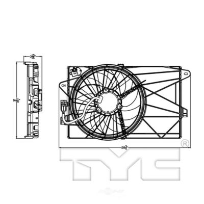 TYC Dual Radiator and Condenser Fan Assembly, FQPX-TYC-623050