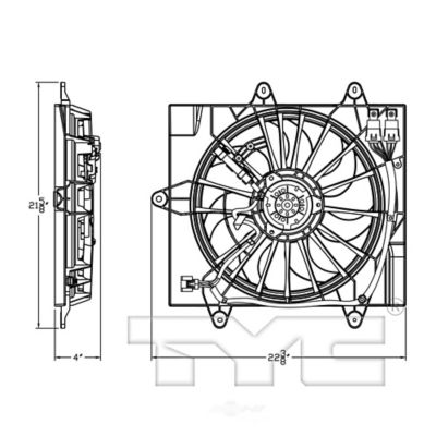 TYC Dual Radiator and Condenser Fan Assembly, FQPX-TYC-623910