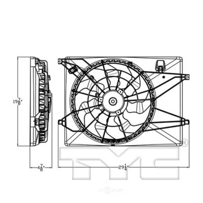 TYC Dual Radiator and Condenser Fan Assembly, FQPX-TYC-623920