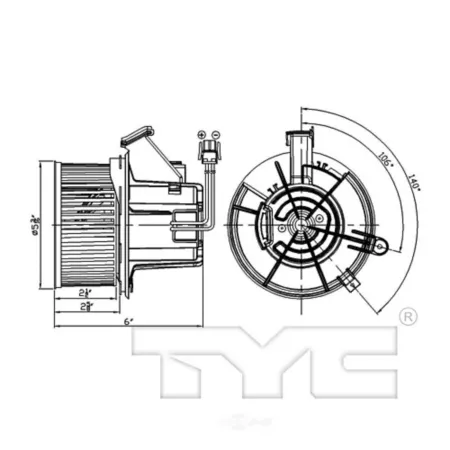 TYC HVAC Fan Motor FQPX-TYC-700248 Automotive Heating & Cooling Parts