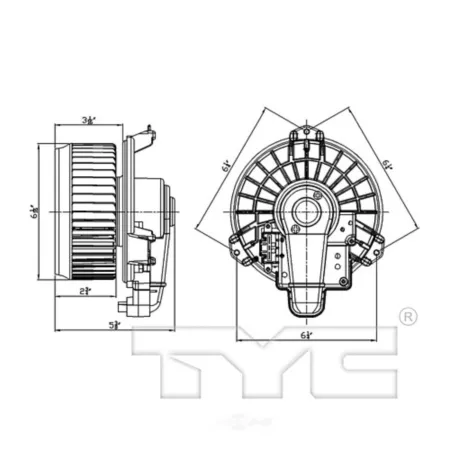 TYC HVAC Fan Motor FQPX-TYC-700249 Automotive Heating & Cooling Parts