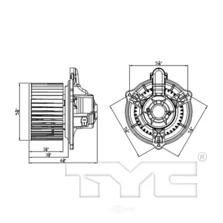 TYC HVAC Fan Motor FQPX-TYC-700250 Automotive Heating & Cooling Parts