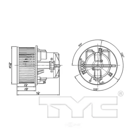 TYC HVAC Fan Motor FQPX-TYC-700254 Automotive Heating & Cooling Parts