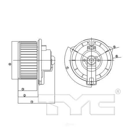 TYC HVAC Fan Motor FQPX-TYC-700283 Automotive Heating & Cooling Parts