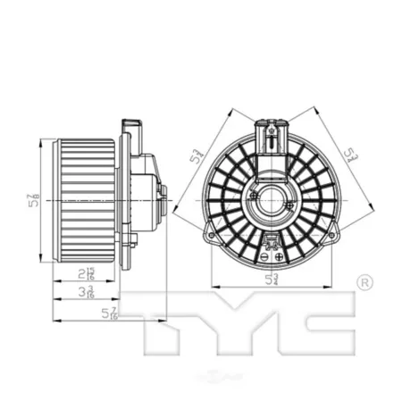 TYC HVAC Fan Motor FQPX-TYC-700302 Automotive Heating & Cooling Parts