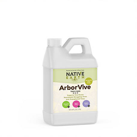 Native Earth ArborVive Fertilizer, 5-4-2, Tree Food, Shrub Fertilizer, Tree Enhancement, 64 oz