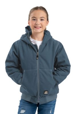 Berne Unisex Kids' Sanded Duck Quilt-Lined Insulated Hooded Jacket, 10 Oz.