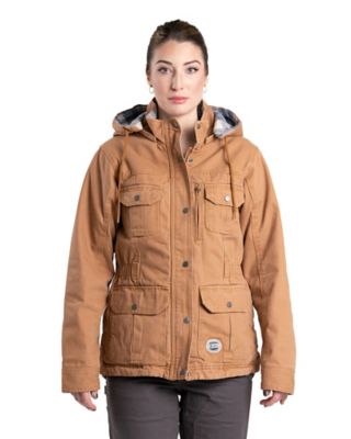 Berne Women's Vintage Washed Duck Quilt-Lined Barn Coat