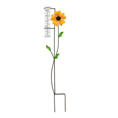 Image showing  Metal Flower Rain Gauge