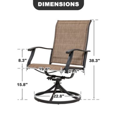 Image showing 5 th Nuu Garden Outdoor 2-Piece Patio Swivel Chair Set, Textilene Fabric, Iron Frame
