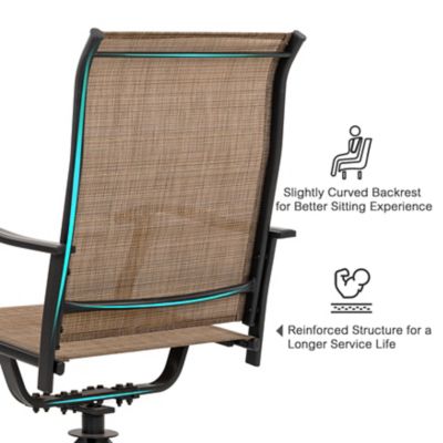 Image showing 8 th Nuu Garden Outdoor 2-Piece Patio Swivel Chair Set, Textilene Fabric, Iron Frame