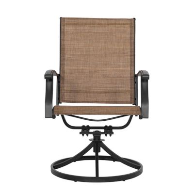 Image showing  Outdoor 2-Piece Patio Swivel Chair Set, Textilene Fabric, Iron Frame