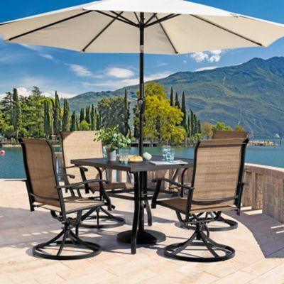 Image showing  Outdoor 5-Piece Dining Set, Textilene, Powder-coated Iron Frame